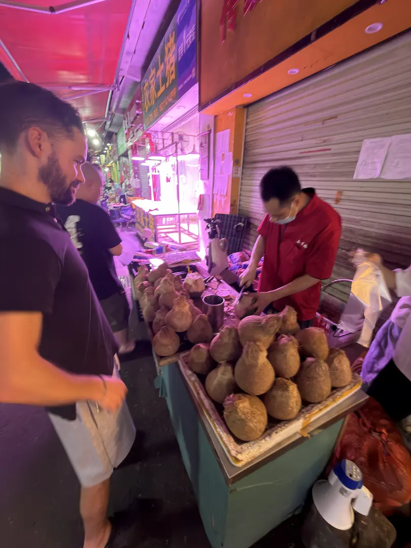 A Canton night market detail during the trade fair